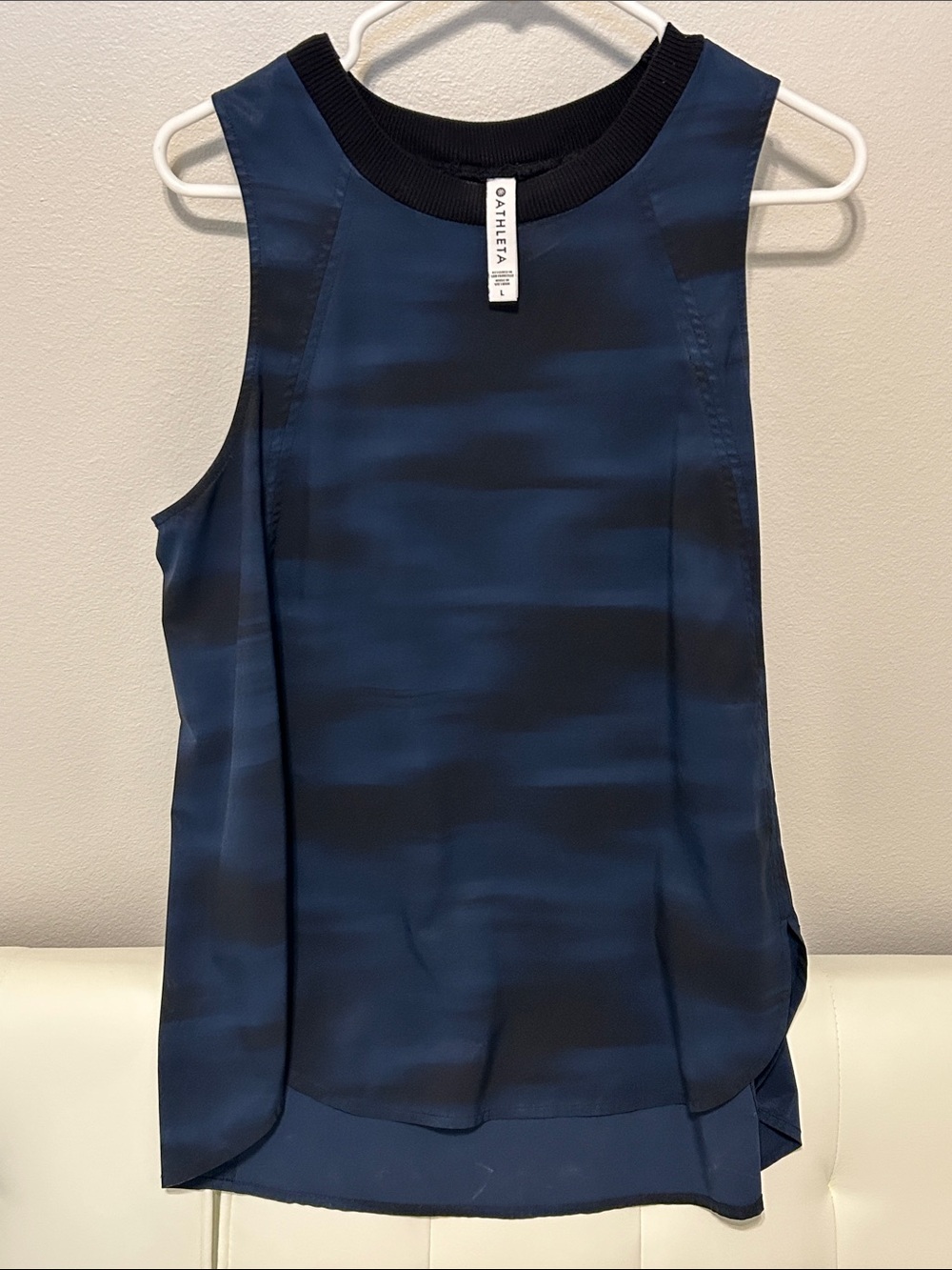 Athleta Navy Top with Black Trim